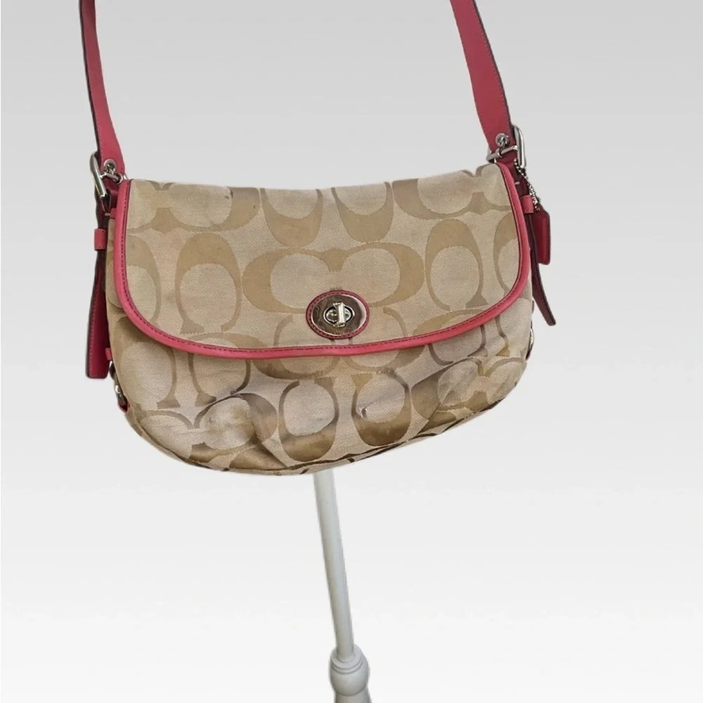 Coach Beige and Pink Crossbody Bag